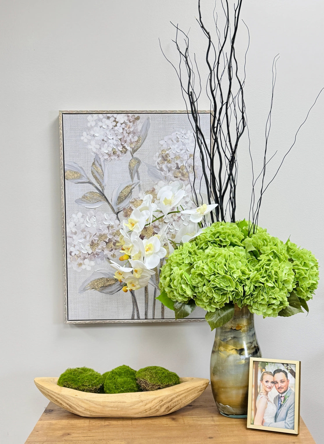 Green Real Touch Hydrangea Stem