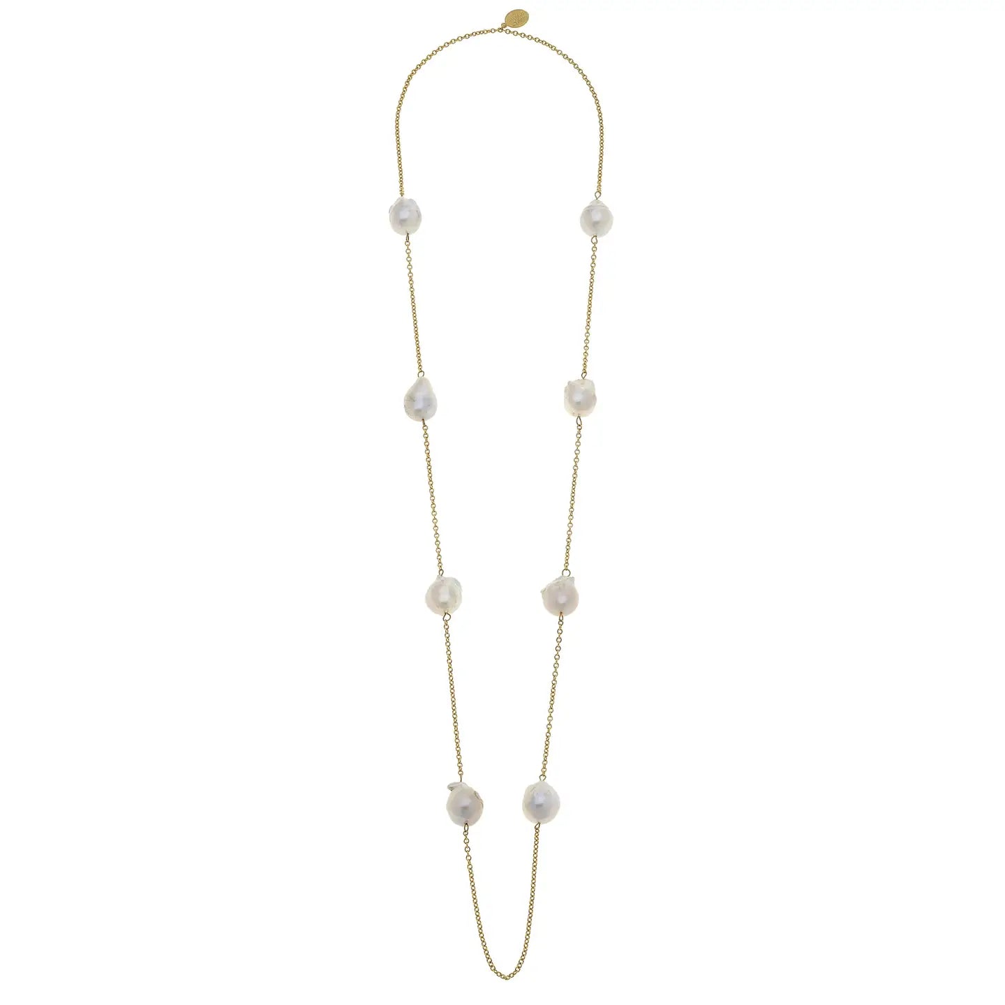 Gold Chain with Genuine Freshwater Baroque Pearls 3206G