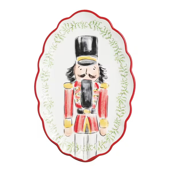 Nutcracker Red Scallop Platter