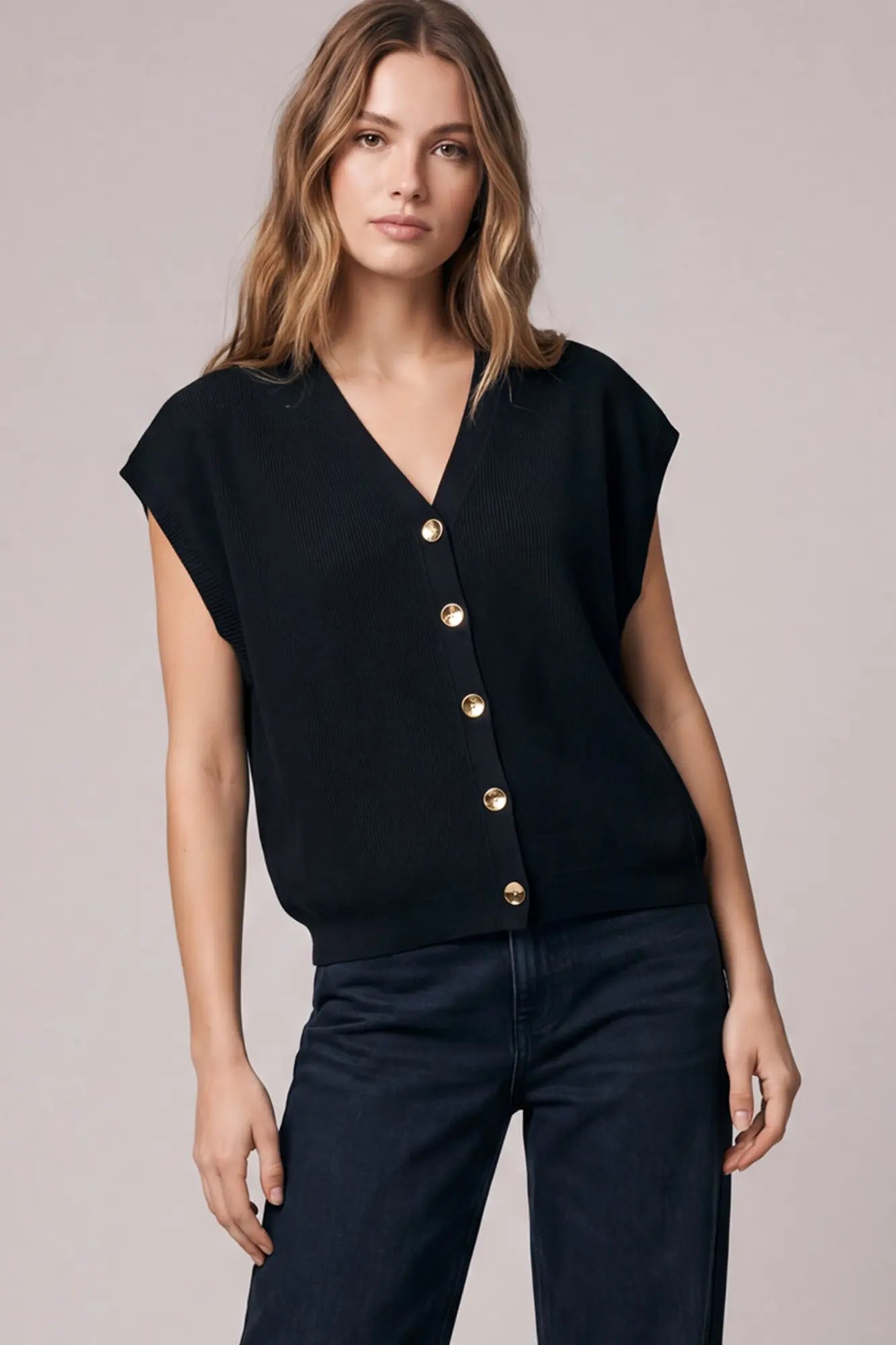 Black Drop Shoulder Sweater