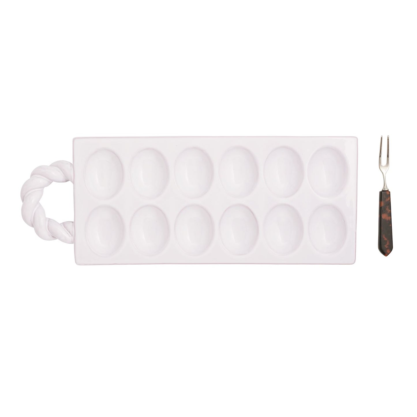 Twisted Handle Deviled Egg Set