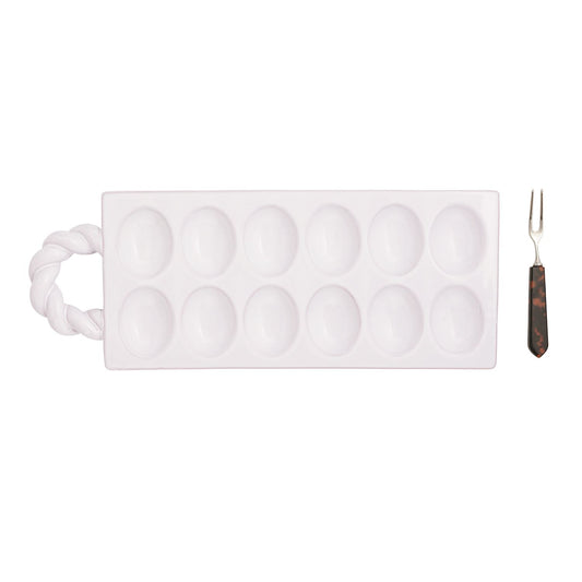 Twisted Handle Deviled Egg Set