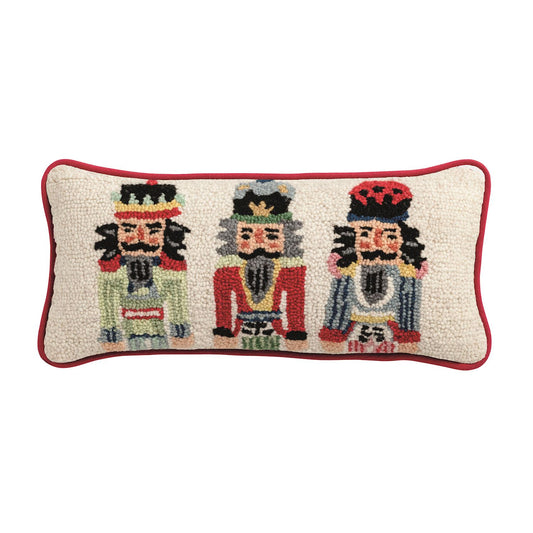 Lumbar Nutcracker Hooked Wool Pillow