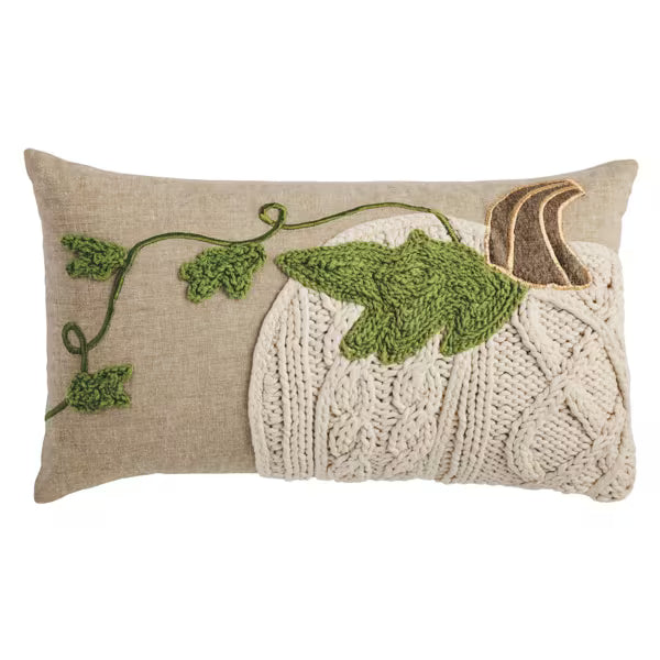 White Pumpkin Lumbar Pillow