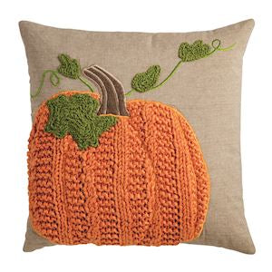 Square Pumpkin Vine Pillow