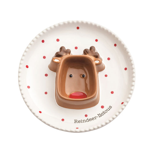 Reindeer Sectioned Christmas Dish