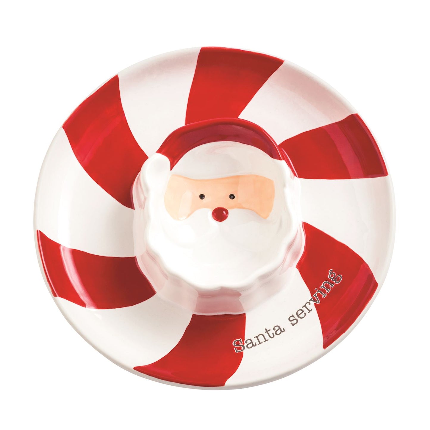 Santa Sectioned Christmas Dish