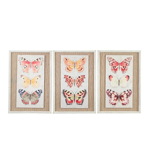 Butterfly Textured Paper with Burlap Frame Print
