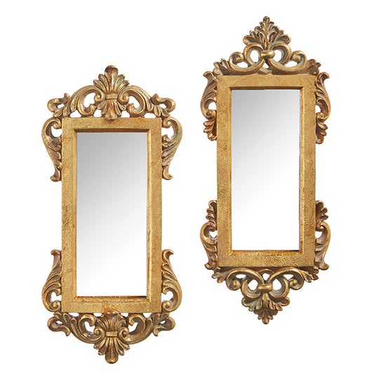 12" Gold Leaf VIntage Mirrors