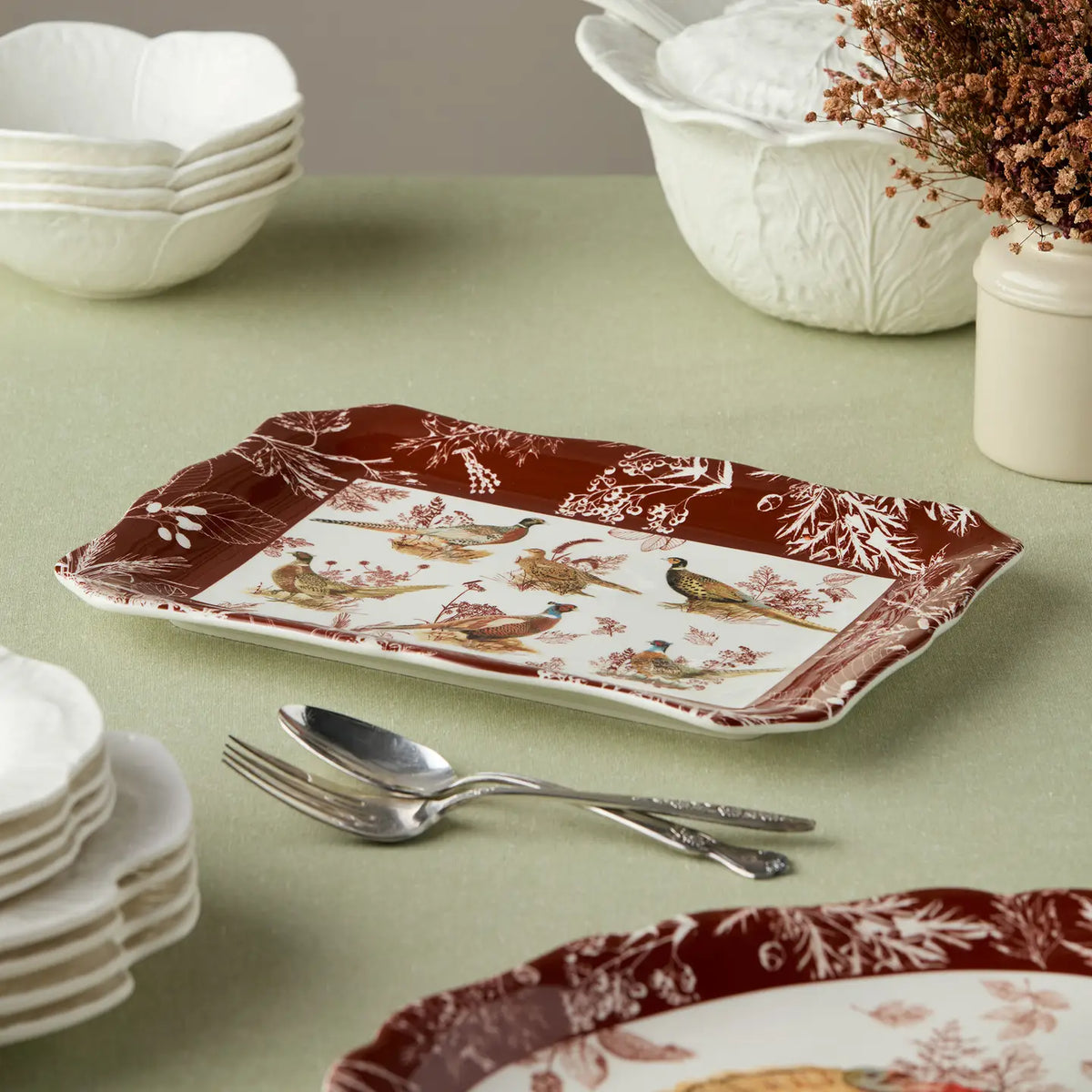 Pheasant Grove Rectagular Platter 14" X 10"