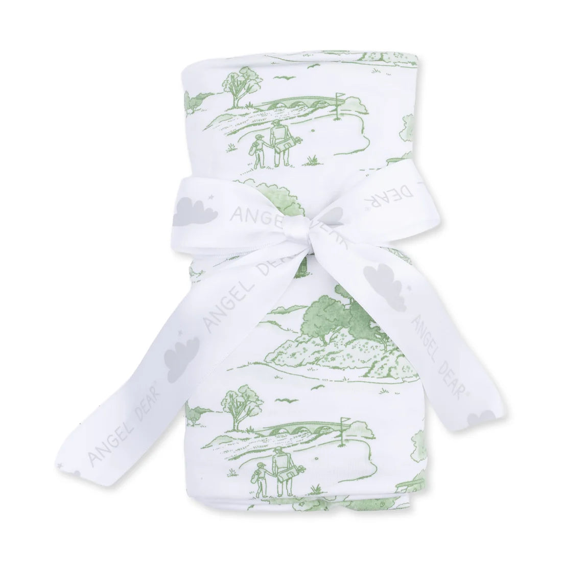Golf Toile Green Swaddle Blanket