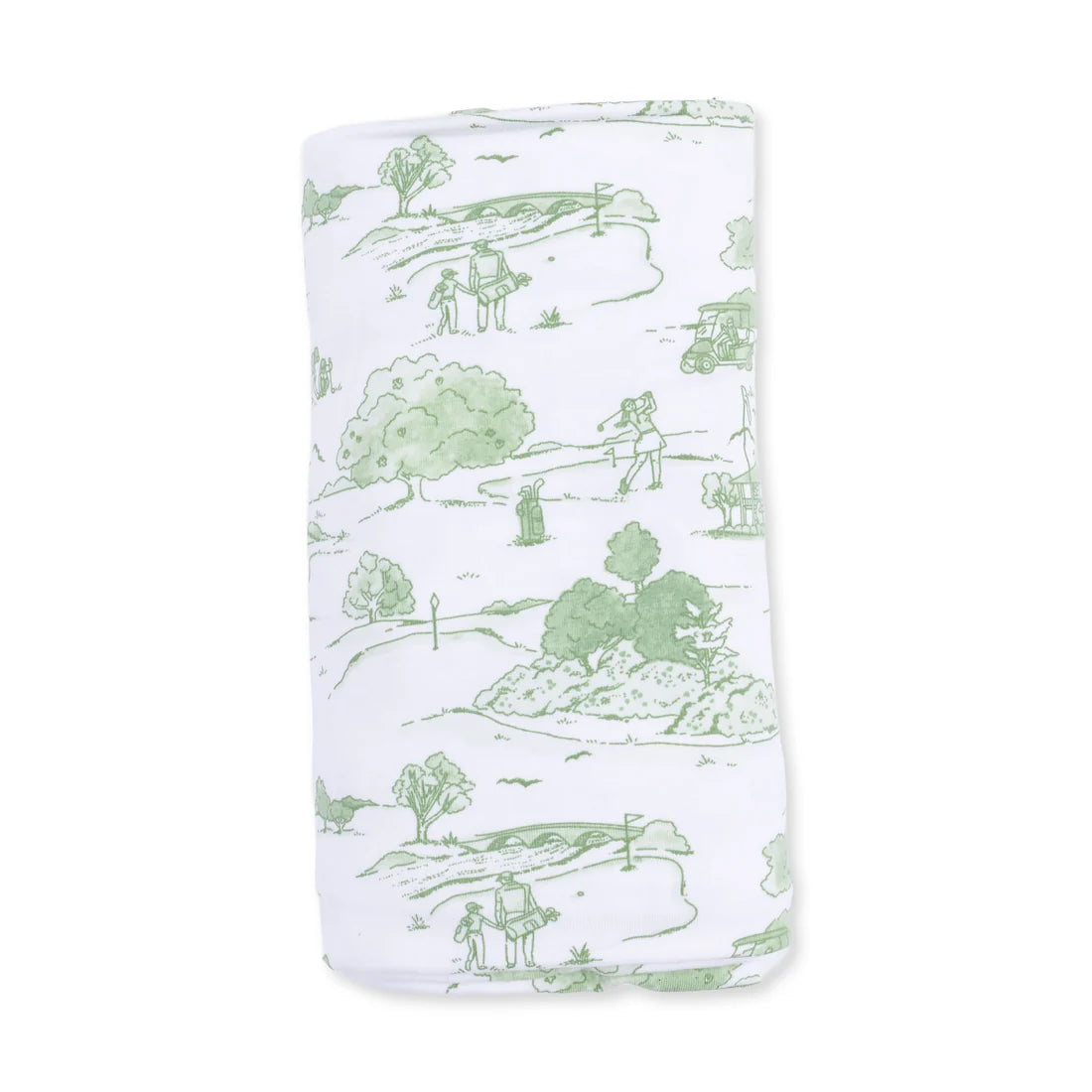Golf Toile Green Swaddle Blanket
