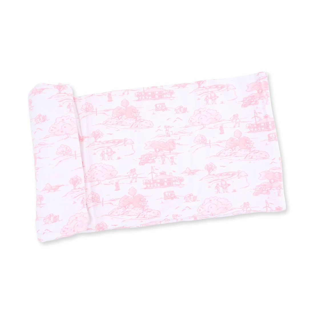 Golf Toile Pink Swaddle Blanket