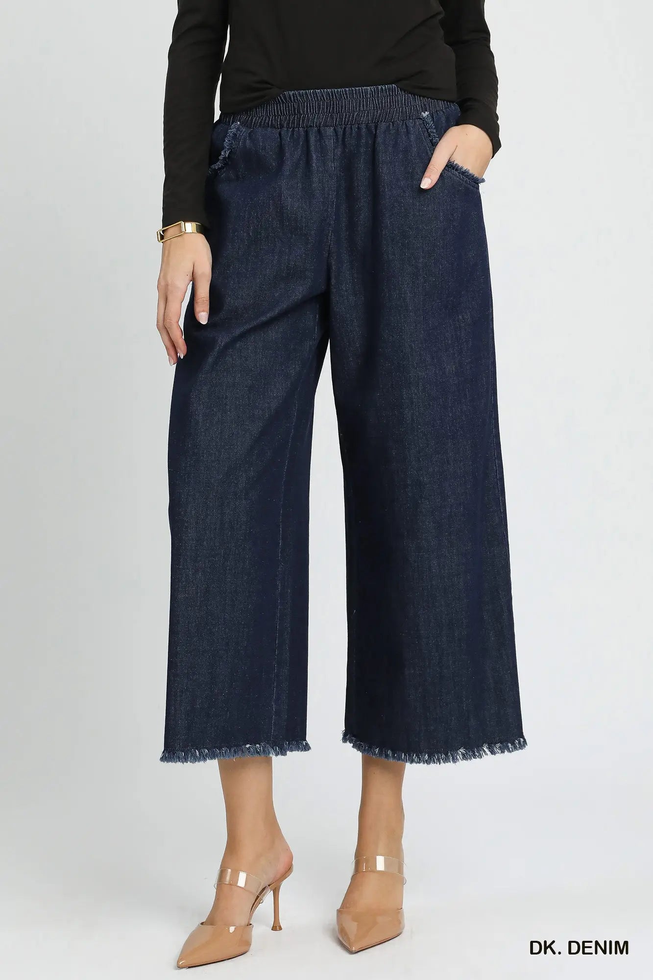 Dark Denim Wide Leg Pants
