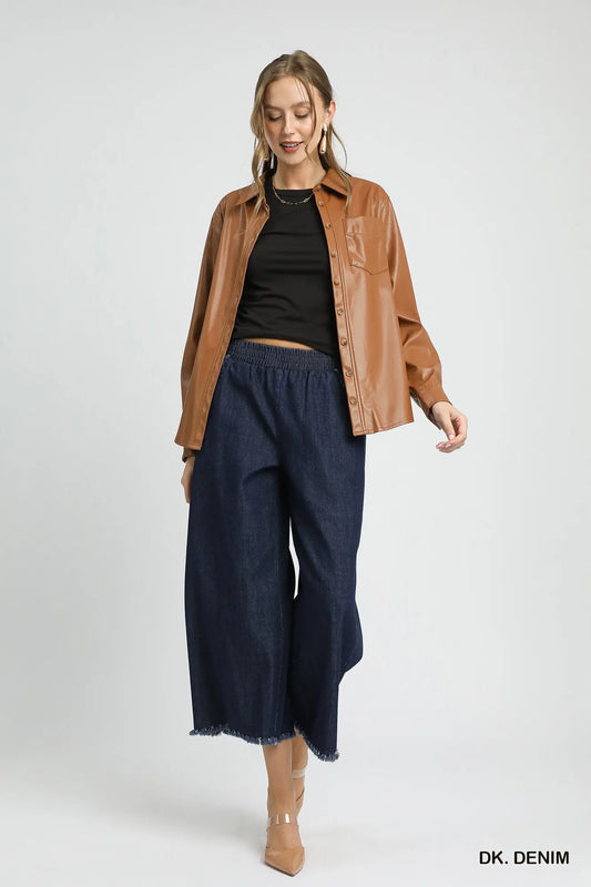 Dark Denim Wide Leg Pants
