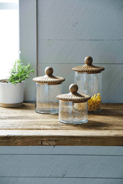 Beaded Glass Canister Set