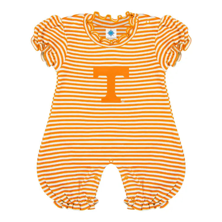 Tennessee Volunteers Striped Infant Puff Sleeve Romper