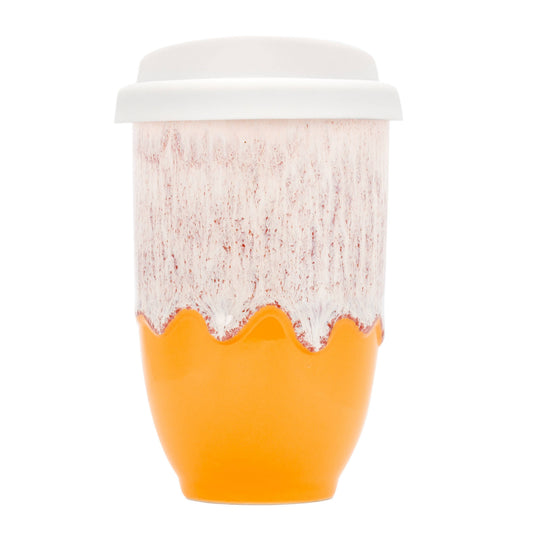 Grapefruit 12oz Ceramic Travel Mug – Reusable & Stylish