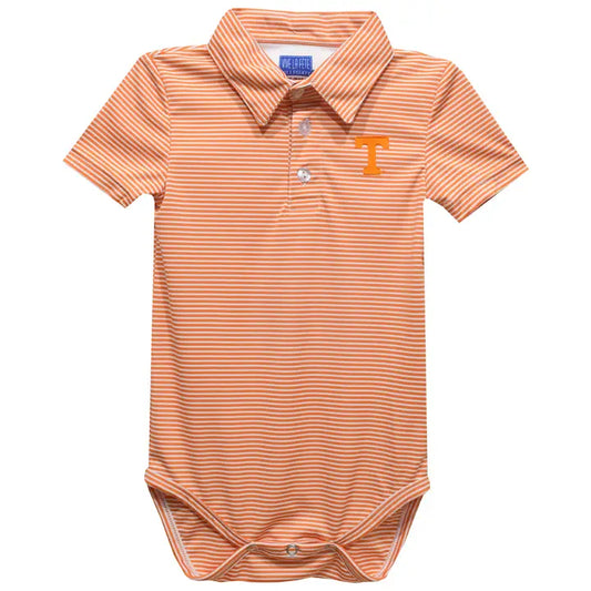 Tennessee Vols Embroidered Orange Stripe Knit Polo Onesie 6M