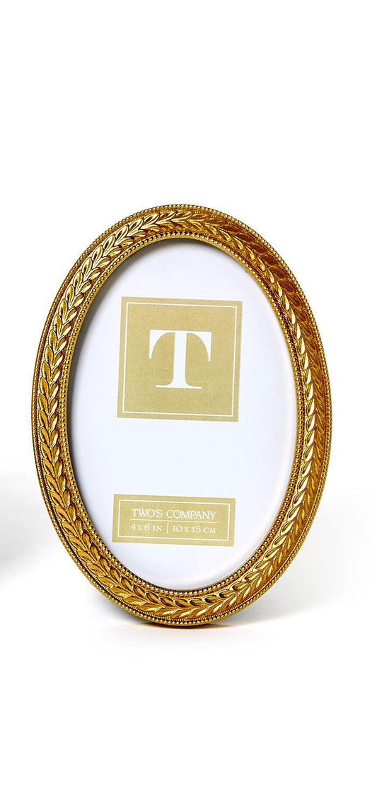 Laurel Wreath Gold Oval Photo Frame 4x6