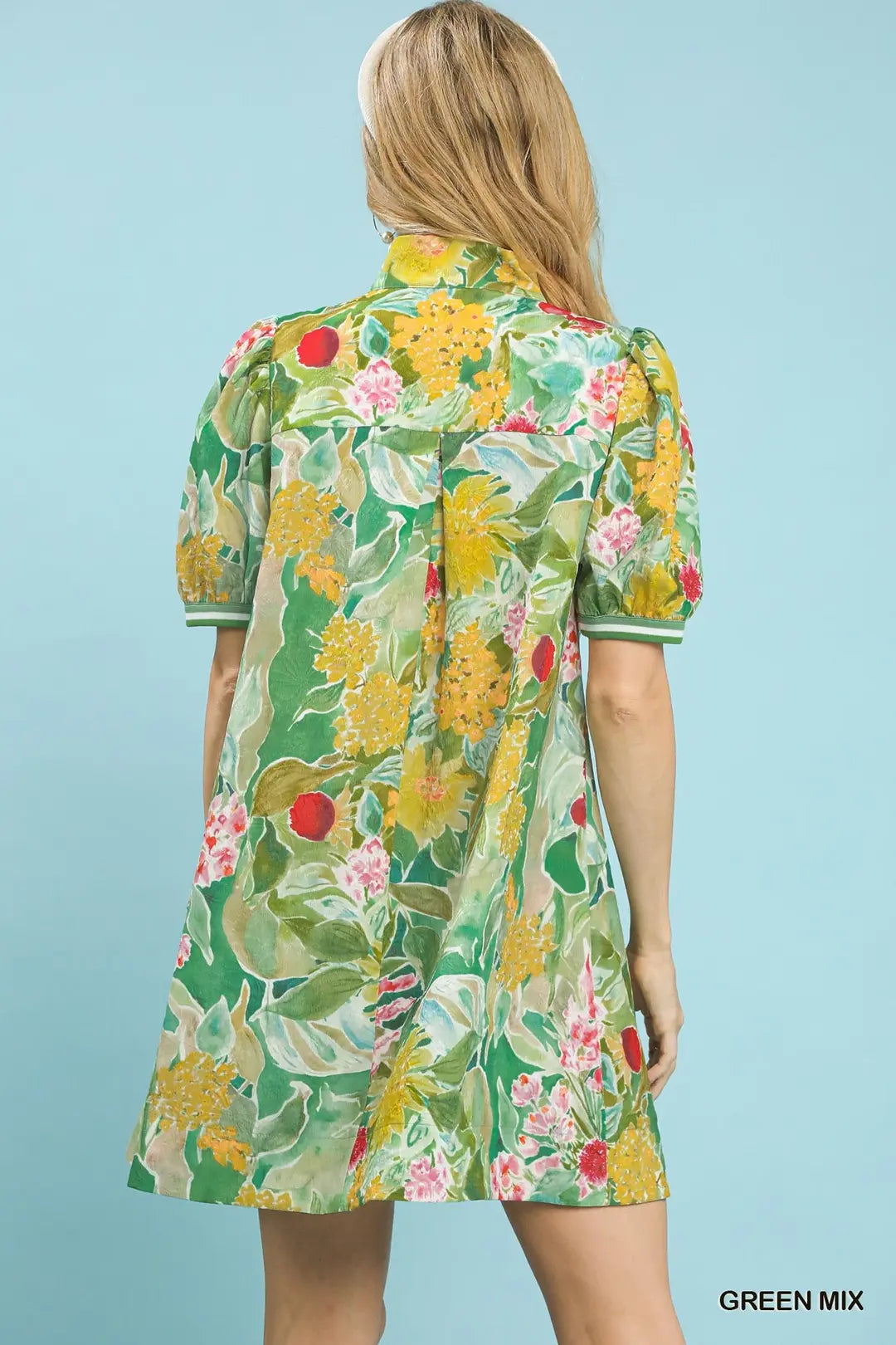 Jacquard Bloomscape Print Mini Dress