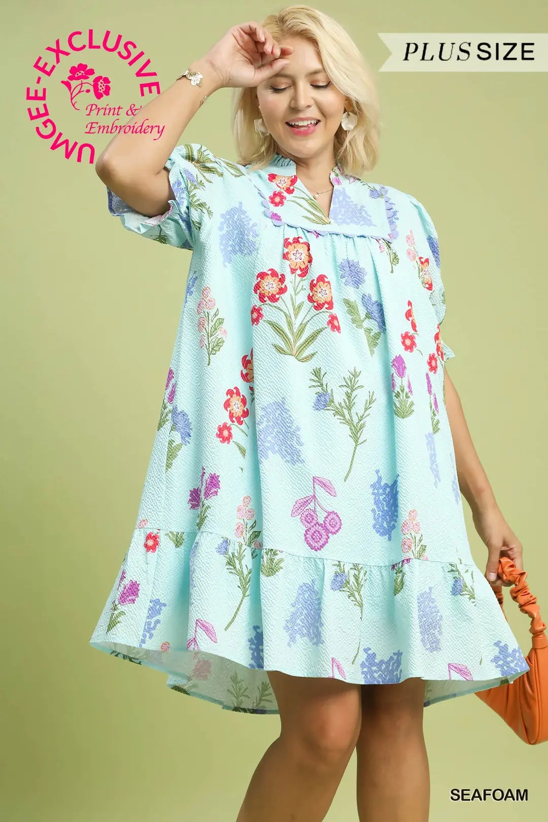 Seafoam Floral Mini Dress
