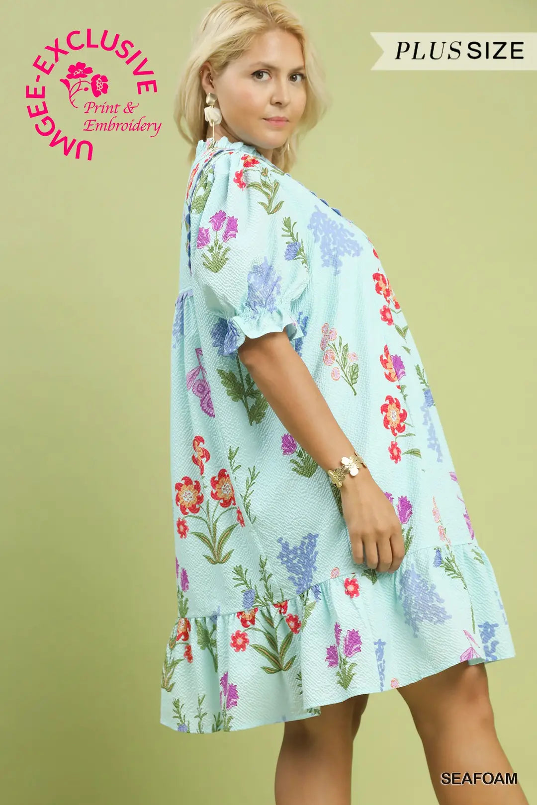 Seafoam Floral Mini Dress