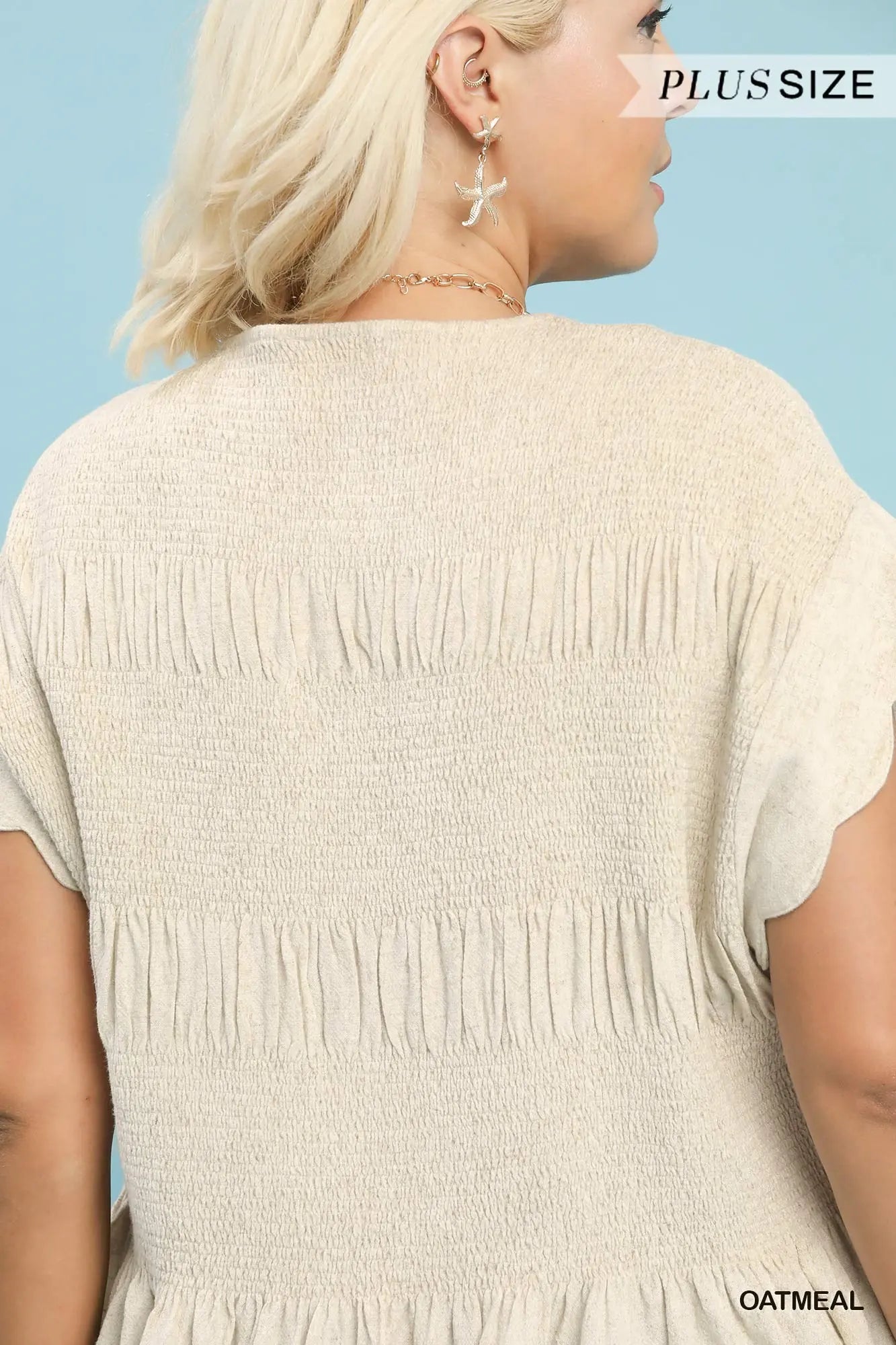 Smocked Peplum Blouse
