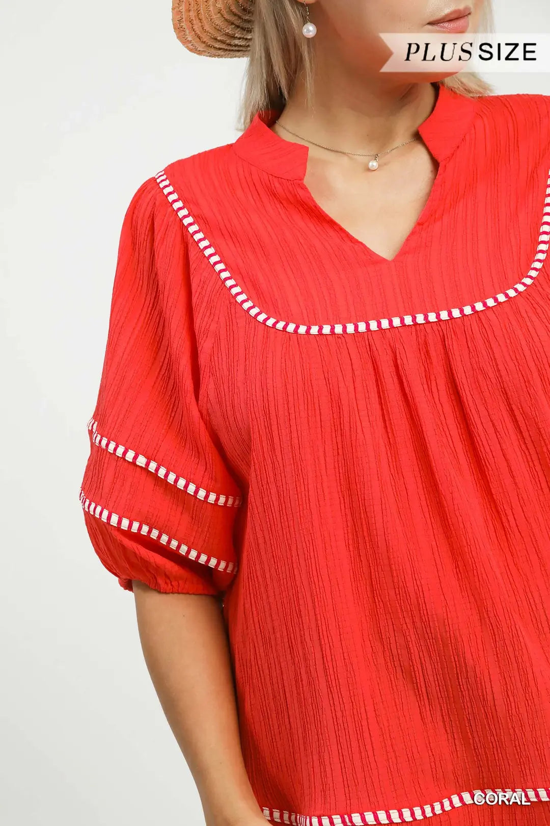 Coral Textured Top