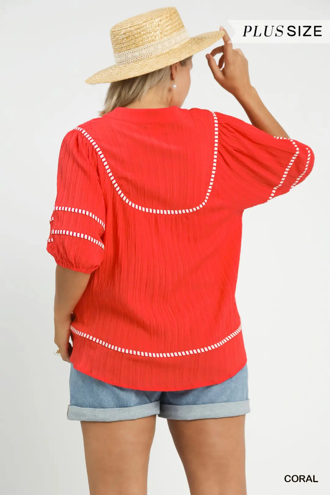 Coral Textured Top