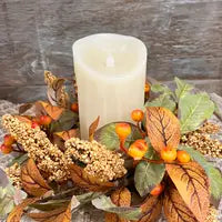 Fall Berries Candle Ring 4.5in