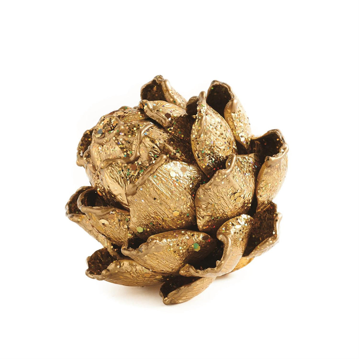 Gold Glitter Artichoke  5 inch
