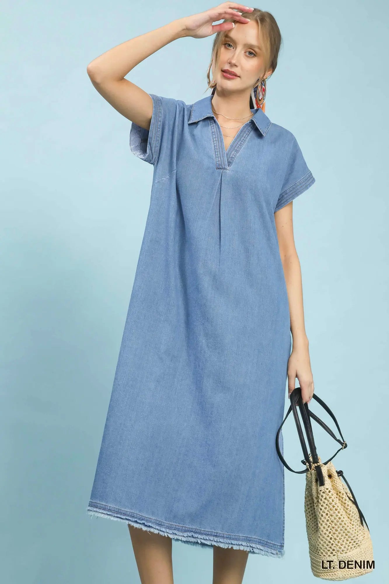 Head Over Boots Midi Denim Dress