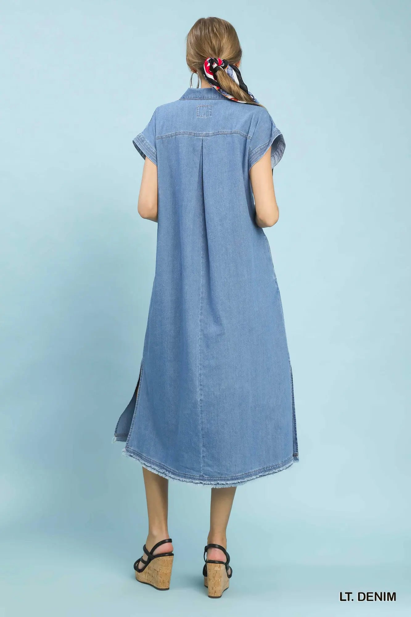 Head Over Boots Midi Denim Dress