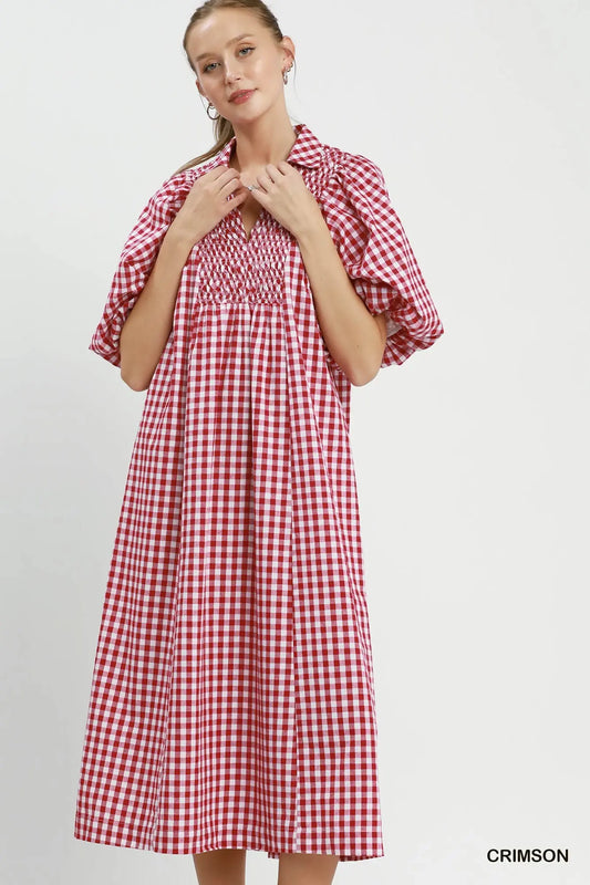 Crimson Meadow Midi Dress