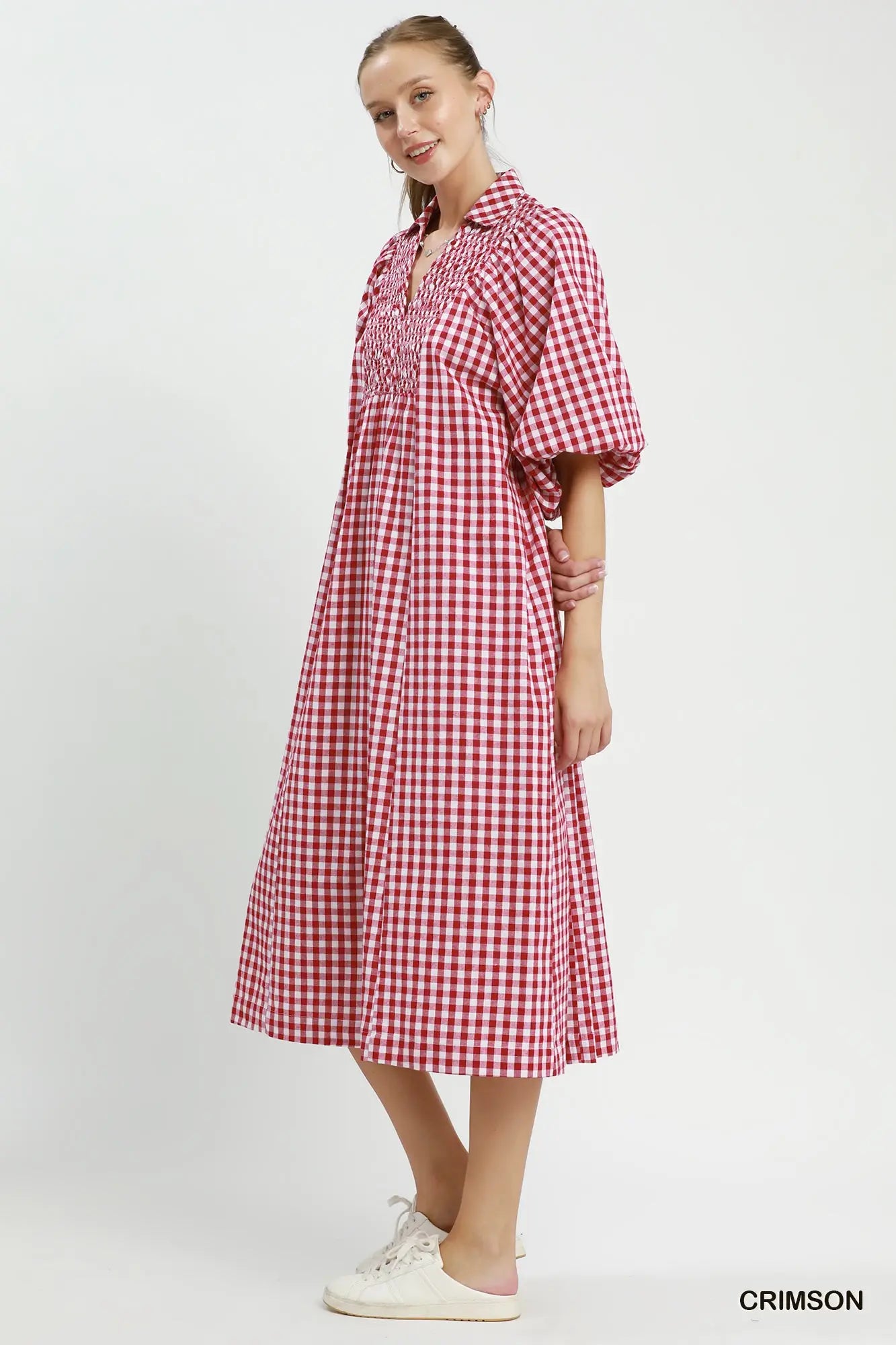 Crimson Meadow Midi Dress