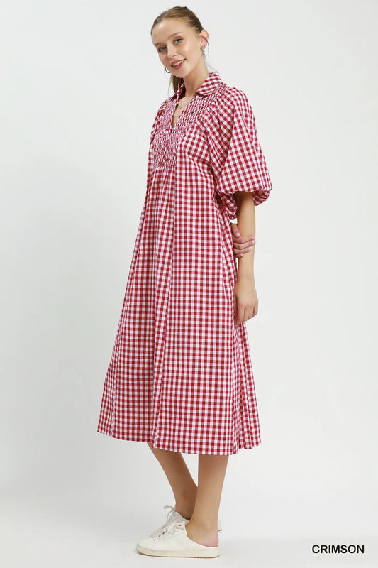 Crimson Meadow Midi Dress