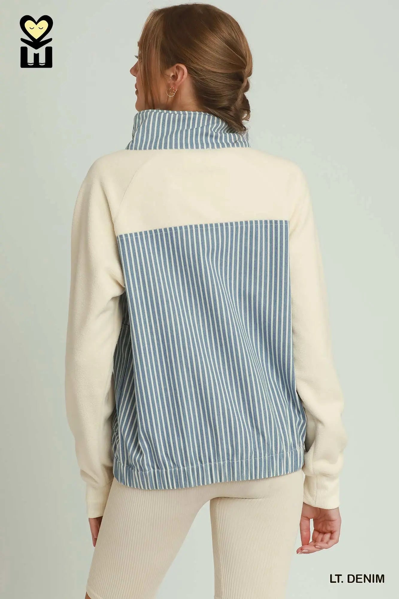 Solid & Denim Contrast Pullover