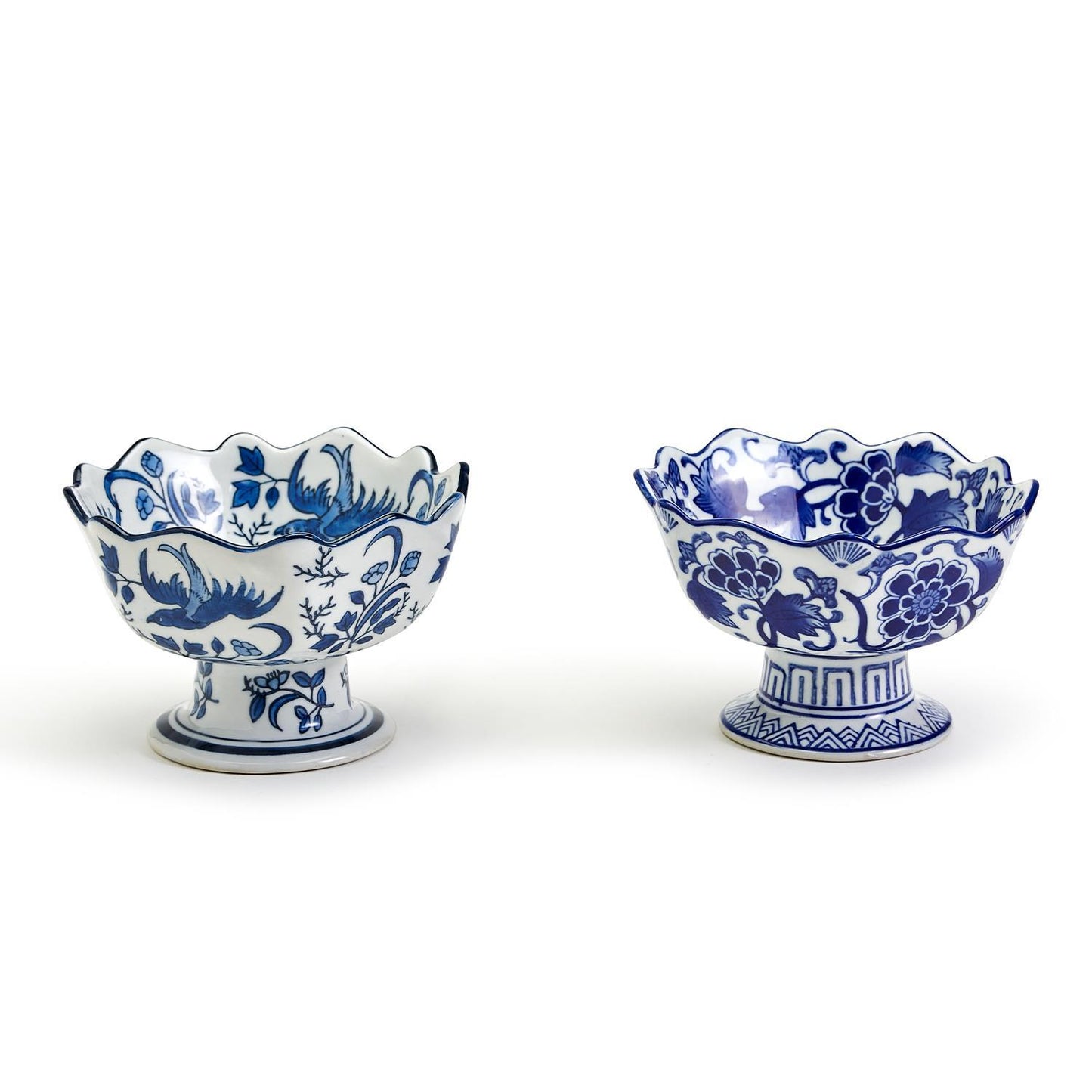 Blue and White Bowl On Stand