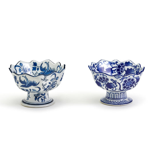 Blue and White Bowl On Stand