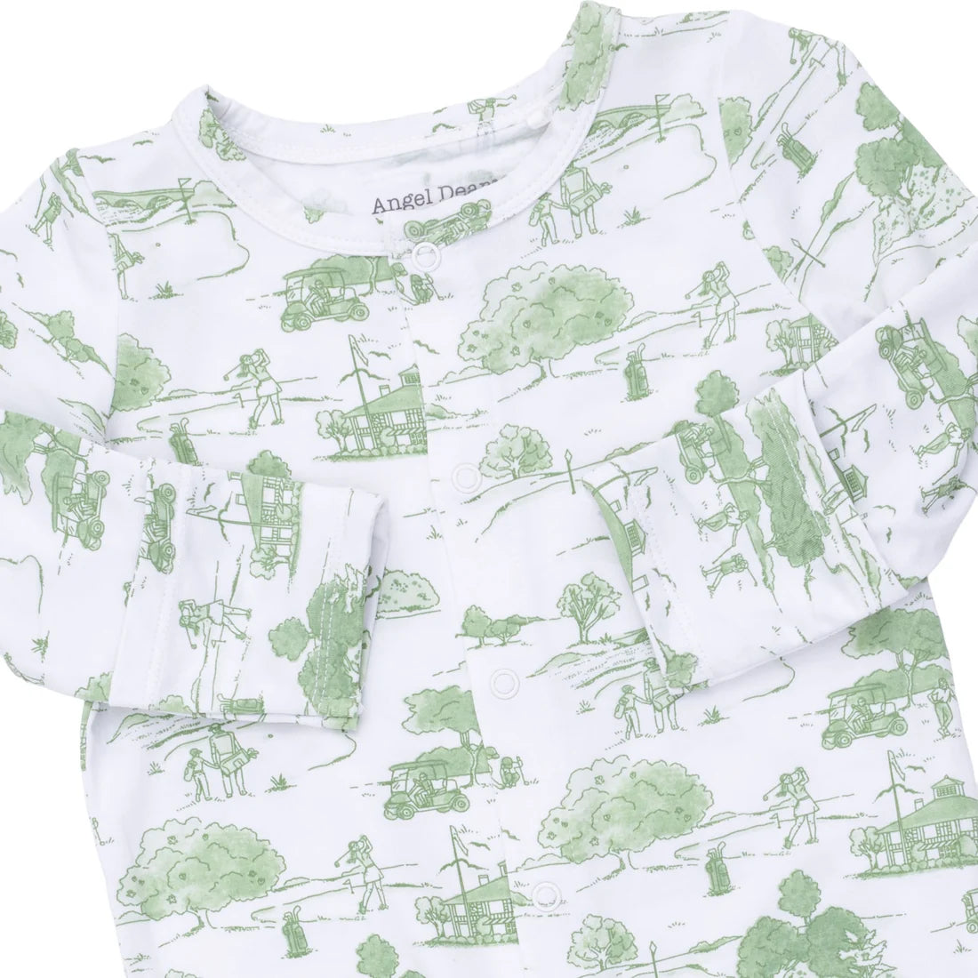 Golf Toile Green Convertible Gown and Beanie Hat