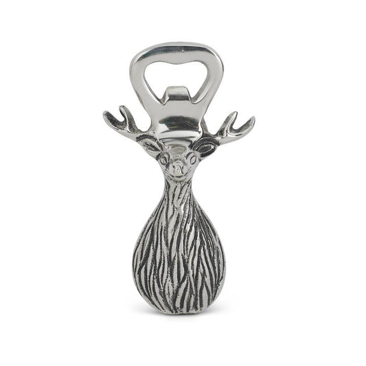 Polished Silver Deer Bust Bottle Opener