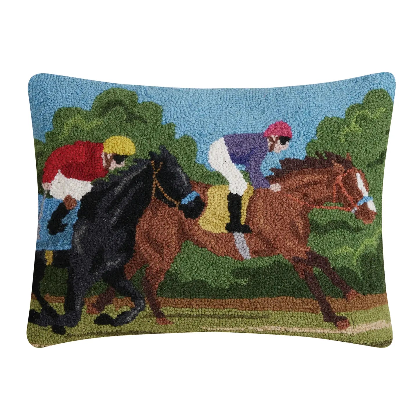Two Racing Horses Hook Pillow