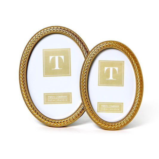 Laurel Wreath Gold Oval Photo Frame 5x7