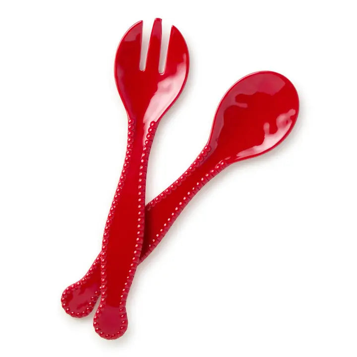 Perlette Red Melamine 2 pc Salad Servers