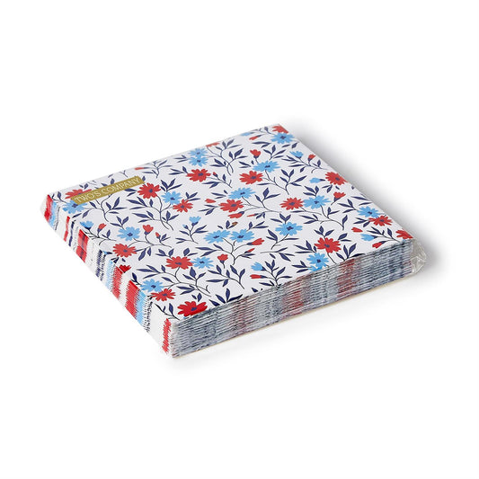 Red, White, Blue Bloom Cocktail Napkins