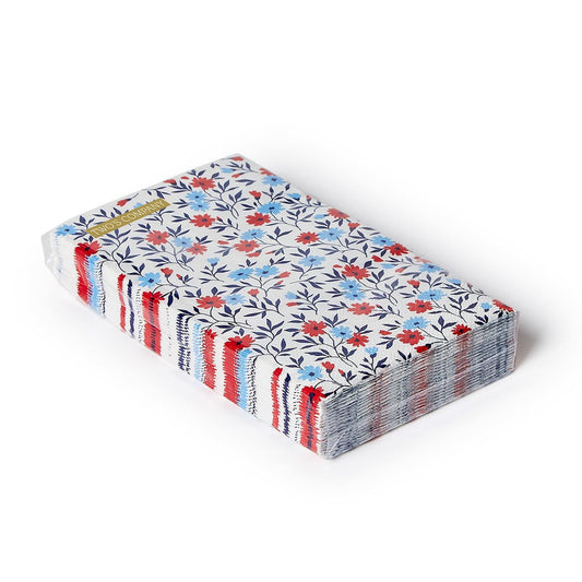 Red, White, Blue Bloom Dinner Napkin/Guest Towel