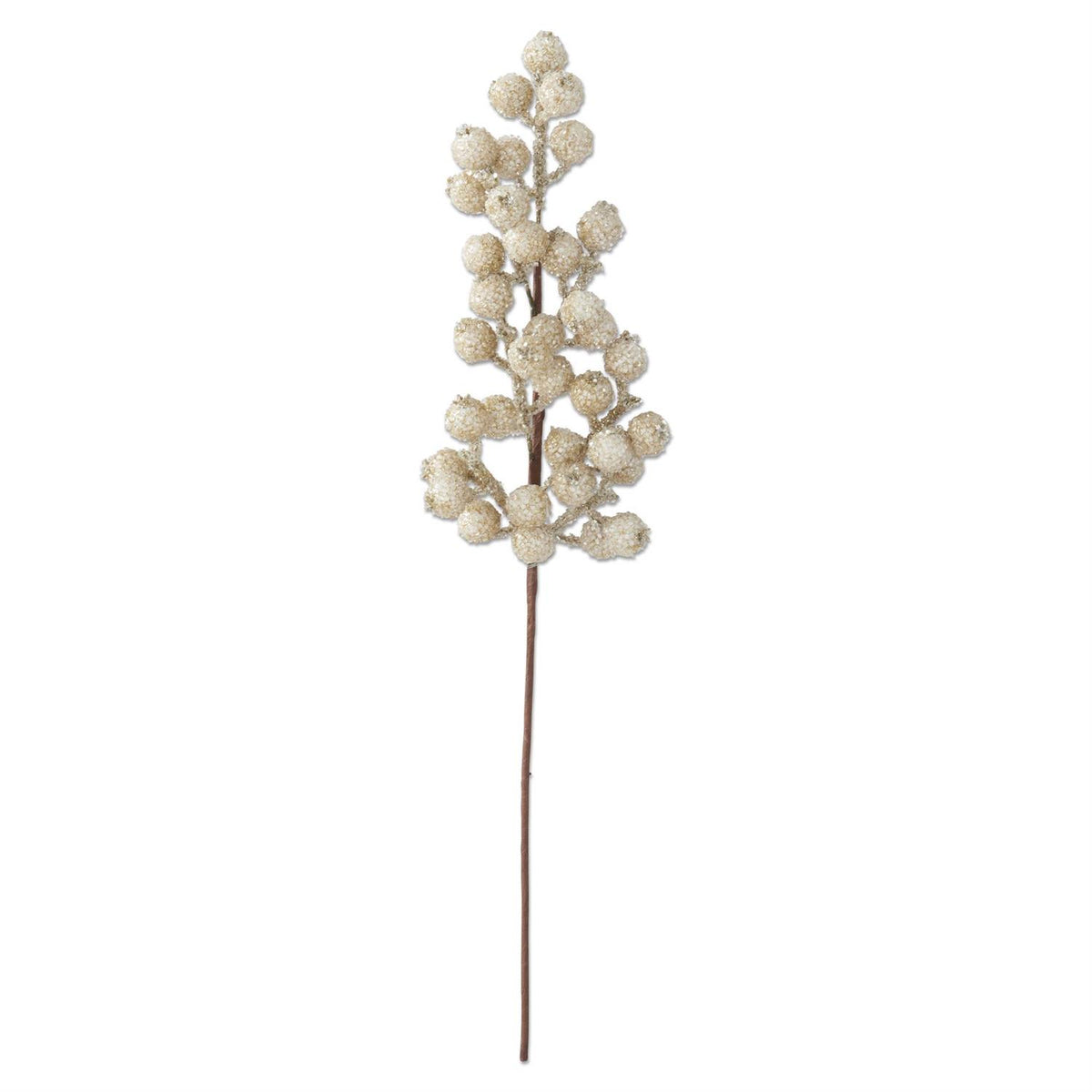 Champagne Glittered Berry Stem  28 inch