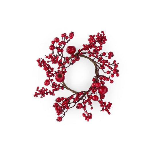 11.5 inch Red Berry Candle Ring