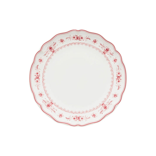 Vila White/Red Dinner Plate